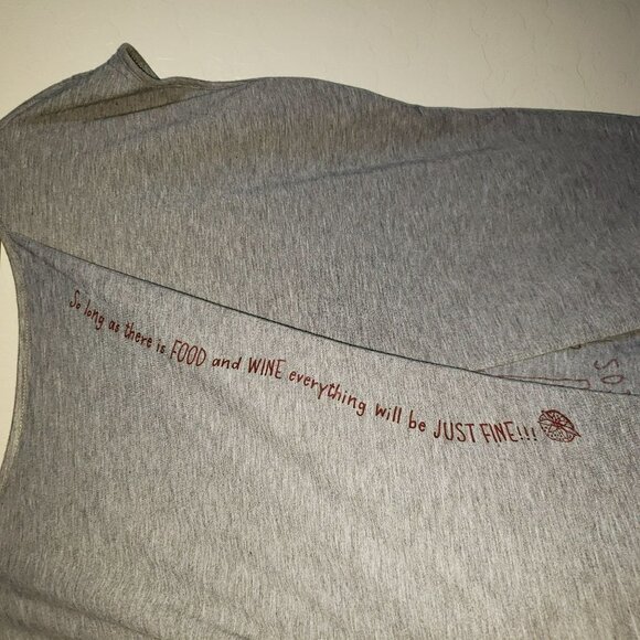 Disney Parks Mickey Mouse Top Split Back Celebrate Food Wine Grey Size Womens XL - Picture 10 of 10